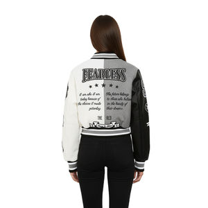 Veste de baseball surdimensionnée de style streetwear tendance Glory Custom avec patchs brodés pour unisexe - Product Image 4