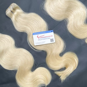 Venta al por mayor de mechones de cabello humano virgen color rubio extensiones de onda del cuerpo crudo Vietnamesehair cutícula alineada doble trama del pelo - Product Image 6
