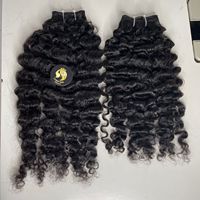 Extension de trame de cheveux humains crus péruviens bouclés à Double dessin, paquets de tissage de cheveux bouclés birmans à extrémité épaisse