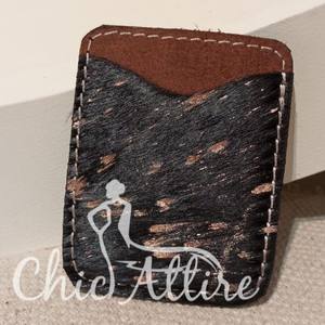 2024ขายดี100% ที่ใส่บัตรเครดิตหนังวัวแท้ผมแท้บนโลหะตะวันตกเคสใส่บัตรทำจากหนังแบบสั่งทำ - Product Image 1