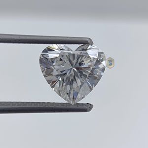 Forma de corazón blanco 1.0ct Moissanite Diamante suelto Corte a mano 20.0ct Joyería hecha a mano certificada - Product Image 4