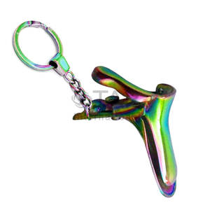 Llavero de Espéculo Médico de Titanio Multicolor, Mini Llavero con Espéculo Recubierto de Titanio, Instrumentos Médicos para Doctores y Enfermeras - Product Image 1