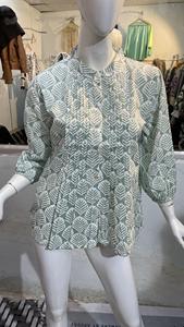 Vestido Túnica Étnico Indio de Algodón 100% Indio con Bordado a Máquina para Mujer, Estilo Playero, Cintura Natural, Tejido - Product Image 4