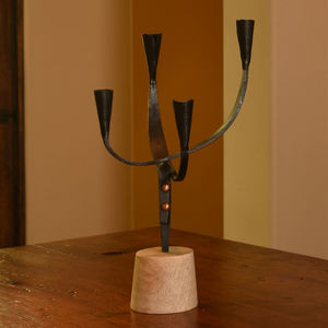 Wholesale Matte Candle Vessels <b>Large</b> Black Powder Coated Iron Stands Stylish Concrete Unique Candle <b>Jar</b> for Home Decor - Product Image 3