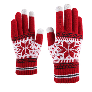 Gants d'hiver unisexes en acrylique pour hommes et femmes, mitaines chaudes et antidérapantes en tricot pour écran tactile - Product Image 1