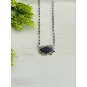 Collier de style vintage du sud-ouest, fait main avec coquille Wampun et incrustation en argent sterling - Product Image 1