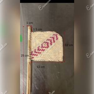 Ventilateur carré mignon en fibre de bambou de couleur naturelle tissé à la main été traditionnel ventilateur à main naturel Pankha avec longue poignée - Product Image 6