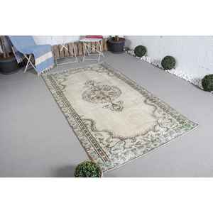 Alfombra de 4.3x7.7 pies, Alfombra Turca Vintage, Alfombra Azul Abstracta - Product Image 2