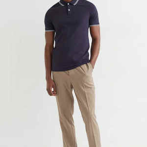 La mejor venta El diseño más popular Slim Fit Color sólido Hombres Polos En crew fitness Precio al por mayor Hombres Polo Camiseta - Product Image 2