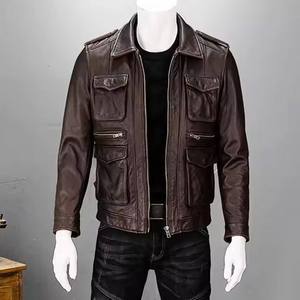 Chaqueta de Cuero para Hombre y Mujer, Modelo 2026, Nueva Moda, Resistente al Viento, Ecológica, Cuello Alto, Logotipo Frontal, Estilo Vintage - Product Image 5