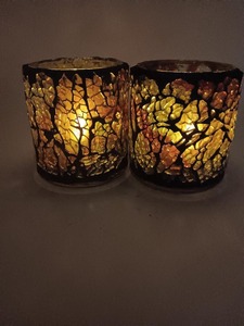 Vente en gros de pots à bougies en verre votif de luxe de 12 oz pour la décoration de la maison, des fêtes et des mariages, contenant de bougies en mosaïque craquelée, boule disco - Product Image 5