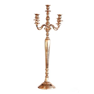 <b>Tall</b> Gold Metal Candelabra 5 Arms for Wedding <b>Table</b> Centerpiece Home Decor Elegant Candle Stand for Restaurants Hotels Entryway - Product Image 1