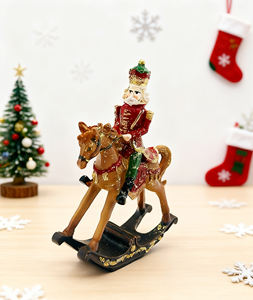 Figurine en polyrésine du Nouvel An <span class=keywords><strong>le</strong></span> <span class=keywords><strong>Casse</strong></span>-<span class=keywords><strong>Noisette</strong></span> sur Statuette <span class=keywords><strong>de</strong></span> cheval à bascule Ornement <span class=keywords><strong>de</strong></span> Noël - Product Image 3