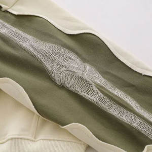 Sweat-shirts pour hommes en polyester/coton à lavage acide, couleur unie, teinture unie, fermeture éclair, vêtements de mode - Product Image 6