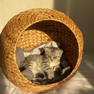 Handmade Nước Hyacinth Mèo Giường Từ Việt Nam Phong Cách Và Ấm Áp Haven Cho Bạn Lông Thú Sinh Thái Yêu Thương Động Vật Khuôn Mẫu Nhà - Product Image 1