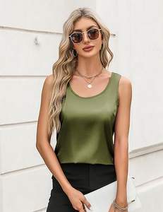 Top Quality Short Sleeve Scoop Neck Sleeveless Tank Tops - Product Image 4