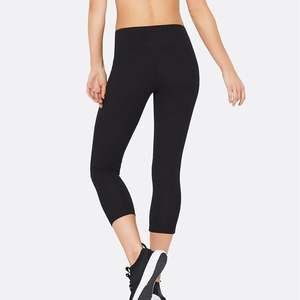 Mallas Capri de cintura alta para mujer de primera calidad, venta al por mayor de fábrica, pantalones de yoga de entrenamiento de punto suaves y cómodos personalizables, informales OEM - Product Image 2