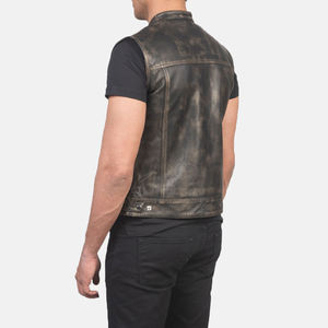 Gilet en cuir pour homme, emballage prêt à la vente pour les ventes internationales, sécurité à moto et styles - Product Image 5