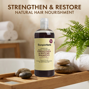 Shampooing Fortifiant et Réparateur pour Cheveux Texturés à l'Huile de Ricin Noire de Jamaïque, Beurre de Karité et Vinaigre de Menthe Poivrée - Product Image 1
