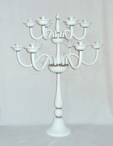 Candelabros blancos de 7 luces, candelabros de estilo moderno de lujo para bodas, candelabros decorativos de lujo real de alta calidad - Product Image 3