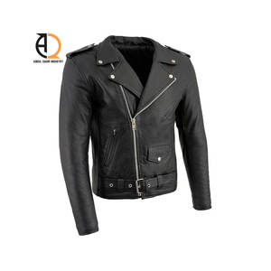 Chaqueta de Cuero de Diseño de Moda para Hombre, Chaqueta de Cuero PU para Mujer, Chaqueta de Motociclista de Cuero Vacuno de Primera Calidad - Product Image 4