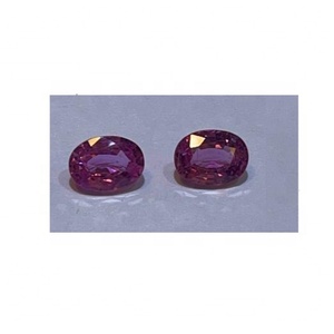 Saphirs roses naturels de qualité supérieure, pierres précieuses en vrac, taille ovale, paire parfaitement assortie, non traités, non transformés, pour colliers et bijoux, vente en gros - Product Image 1