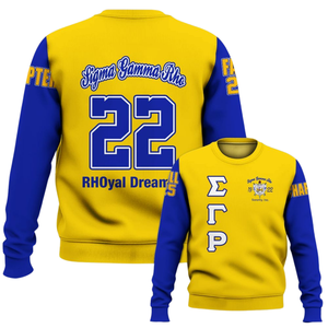 Sigma เสื้อกันหนาวคอกลม1922แกมม่า Rho สีน้ำเงินทองเสื้อผ้าสโมสรขนแกะแบบสวมหัวสำหรับผู้หญิงใส่สบายสำหรับฤดูหนาว - Product Image 6