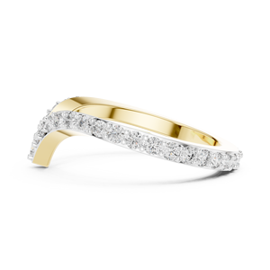 Round Brilliant Cut Lab Grown Diamond <b>Rings</b> DEF VVS 14K 18K Yellow Gold V Shaped Contour Bridal Wedding Band <b>Rings</b> OEM Wholesale - Product Image 5