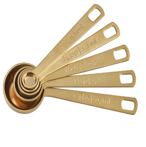 ช้อนตวงทำจากไม้และทองเหลืองขัดเงาพร้อมที่จับไม้ - Product Image 6