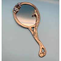 Miroir à main en métal en laiton créatif miroir de maquillage pour femmes miroir à main de forme ovale au design antique par Royal Home Collection fournitures