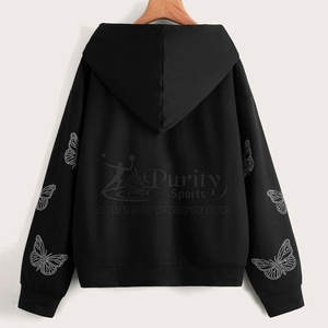 เสื้อฮู้ดผ้าคอตตอน100% โอเวอร์ไซส์สำหรับผู้ชายเสื้อฮู้ดพลอยเทียมสำหรับฤดูหนาวออกแบบโลโก้ได้ตามต้องการ - Product Image 2