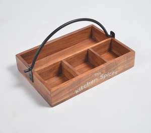 Super Ventes Caddy en bois avec poignée en métal Hôtel Restaurants Accessoires pour la maison Couverts Stockage de mouchoirs Caddy de service pour les serveurs - Product Image 6