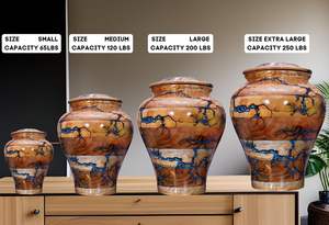 Grande urne en bois de 200 lb pour cendres humaines Urne de crémation pour adultes avec incrustation de résine bleue Urne funéraire commémorative personnalisée pour animaux de compagnie - Product Image 6