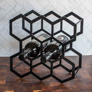 ชั้นวางไวน์โลหะตกแต่งทรงสี่เหลี่ยมชั้นวางไวน์สำหรับวางขวด - Product Image 2