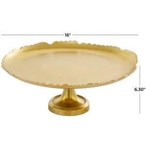 Support à gâteau en métal doré royal fabriqué à la main Plaque de piédestal à dessert de luxe avec base uniforme minimum - Product Image 3