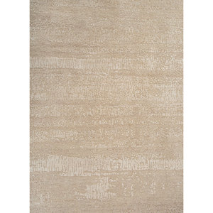Alfombra de Lana y Seda Entropy Ivory Anudada a Mano AKWS-3031, Alfombra Rectangular de Color Sólido para Sala de Estar, Alfombra de Yute para Pasillo - Product Image 3