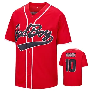 Baseball Jersey Chemise Top Film Version Rétro Brodé Chemise Hommes Lâche Fitting Party Hip-Hop Vêtements - Product Image 1
