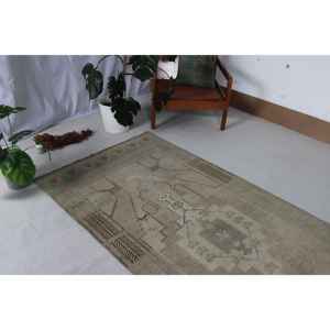 Alfombra Vintage de 3.6x7.8 pies, Alfombra Oriental Marrón de Lana - Product Image 2