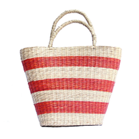 Design tendance ! ! Sacs de shopping en paille naturelle colorée, sacs à main vintage d'été pour la plage, fabriqués au Vietnam par le fabricant