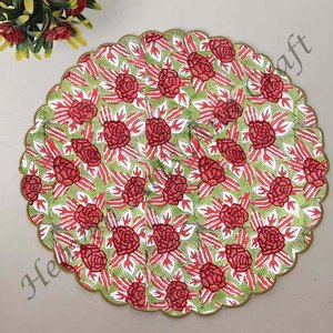 Handmade Printed Modern Round Table Napkin 100% Cotton Unique Design for <b>Airplane</b>, Hotels and Home Use EN124 - Product Image 1