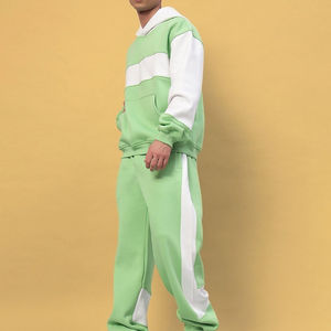 Ensemble de survêtement deux pièces respirant à capuche pour homme, grande taille, décontracté, sportif, 100 % coton, écologique, vente en gros - Product Image 6