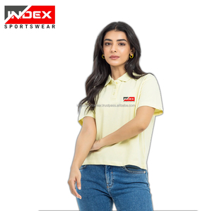 Motif solide décontracté pour femmes pour Polo T-Shirt respirant tricoté dames chemise unie anti-rides caractéristique Logo personnalisé Badge - Product Image 6