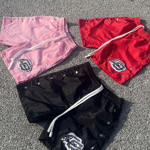 Shorts en nylon personnalisés tendance 2026, OEM, avec logo brodé en nylon mémoire, boutons sur le côté, poches latérales pour la natation, shorts en nylon pour hommes - Product Image 4