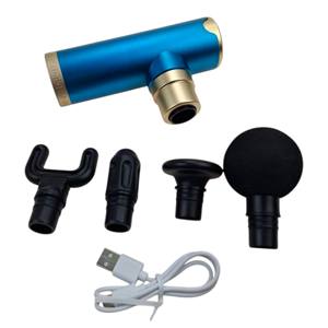 Portable Plastic <b>Percussion</b> <b>Massager</b> with USB Recharge and Interchangeable Attachments - Product Image 1