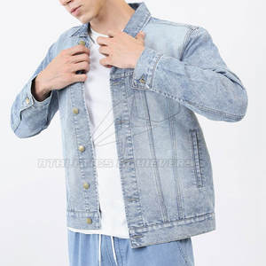 Venta al por mayor de secado rápido de los hombres High Street Style Jeans Jacket hecho de poliéster en tallas para adultos disponibles para la venta en línea - Product Image 2