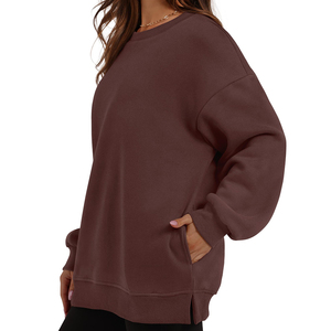 Vêtements de tous les jours sweat décontracté Streetwear goutte épaule chiffres respirant écologique sweats à capuche tricoté sweat pour les femmes - Product Image 3