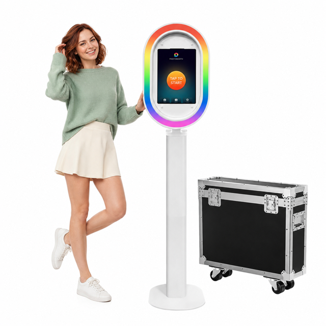 Compatible IPads Portable IPad Photo Booth with Flight Case RGB Ring Light Selfie for Parties Weddings Rental businesses