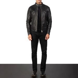 Veste en cuir pour homme sur mesure, de haute qualité, unique, personnalisée, veste de motard, longueur moyenne, épaisseur fine, veste pour homme - Product Image 3