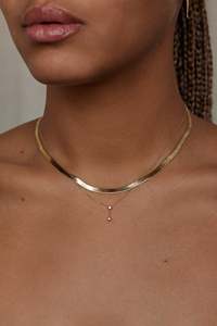 Producto al por mayor, collar de cadena de dos pasos con diamantes de corte redondo y princesa elegante, regalos minimalistas personalizados para mujeres y niñas - Product Image 2