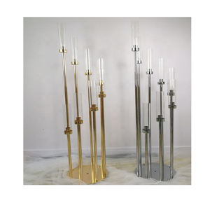 Wholesale 8 Arm Gold and Silver Metal Tall Candle Holder Candelabra <b>Table</b> Centerpieces Wedding on Hot <b>Sale</b> Available - Product Image 1